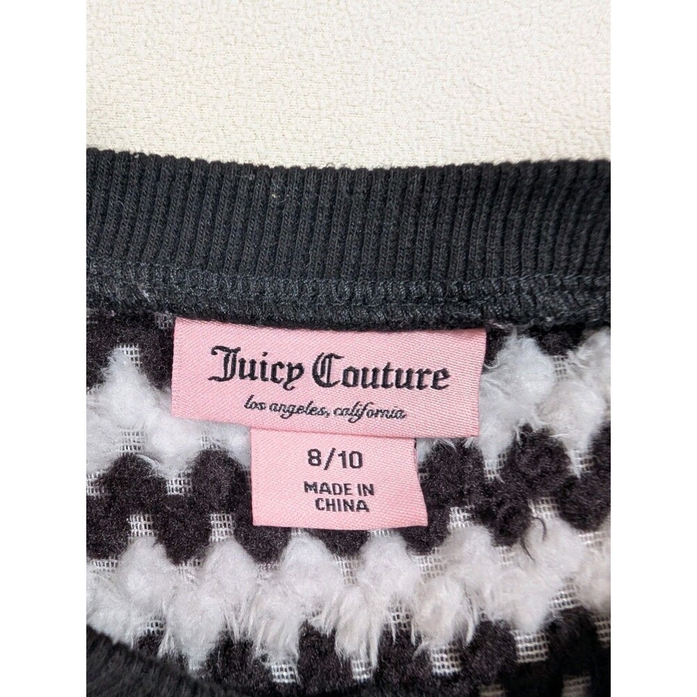 Juicy Couture Sweater Girls 8-10 White Striped Heart Logo Pullover Cozy Warm - Picture 4 of 8
